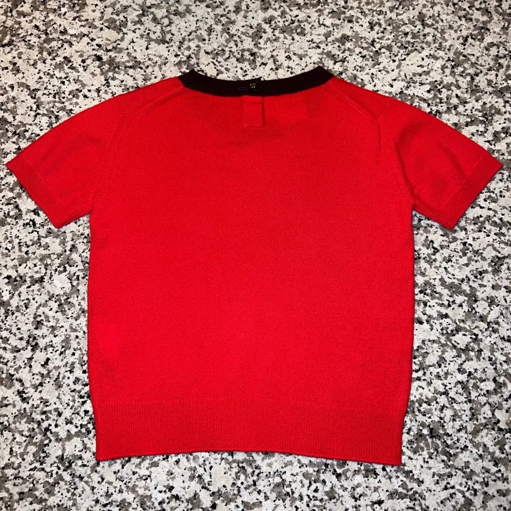 Chanel Vintage Spring 1995 Cashmere Red Crew Wool Sweater Top Shirt - Picture 12 of 12